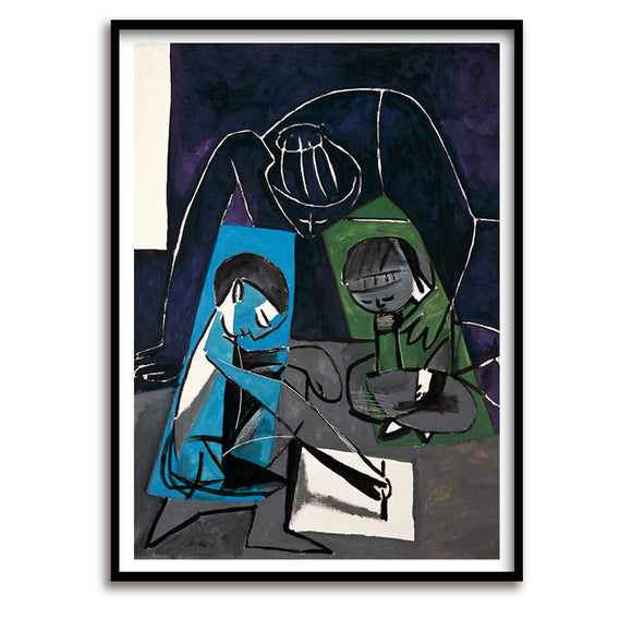 Poster / Picasso / Claude dessinant Francoise et Paloma / 50 x 70 cm
