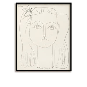 Kunstdruck / Picasso / Limited Edition / Francoise mit Haarschleife, 1946 / 60 x 80 cm
