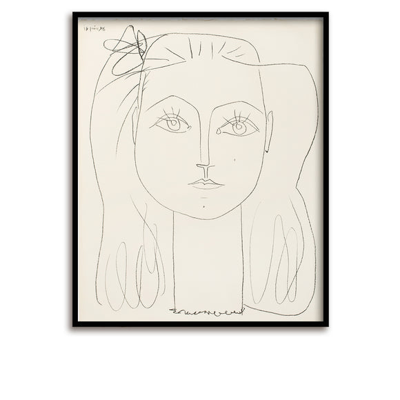 Art print / Picasso / Limited Edition / Francoise with a hair bow, 1946 / 60 x 80 cm