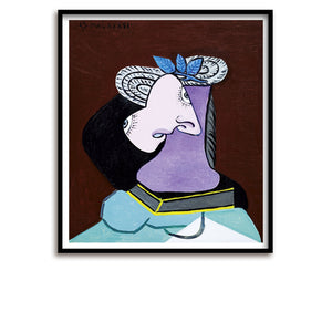 Kunstdruck / Picasso / Limited Edition / Frau mit Strohhut, 1936 / 48 x 67 cm