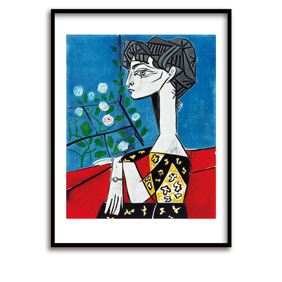 Kunstdruck / Picasso / Limited Edition / Jacqueline mit Rosen, 1954 / 5 Farben / 60 x 80 cm