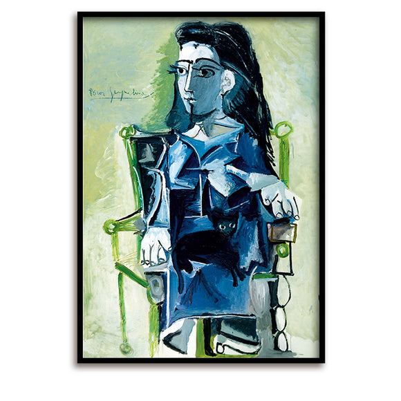 Tirage d'art / Picasso / Edition Limitée / Jacqueline assise dans un fauteuil, 1964 / 60 x 80 cm