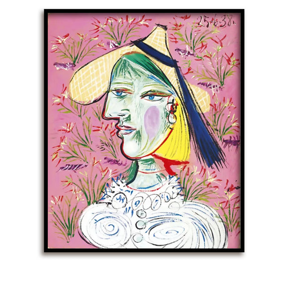Kunstdruck / Picasso / Limited Edition / Marie-Thérèse mit Strohhut, 1938 / 60 x 80 cm