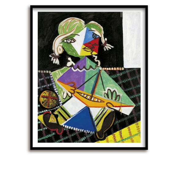 Kunstdruck / Picasso / Limited Edition / Kleines Mädchen mit Boot (Maya), 1938 / 6 Farben / 54 x 70 cm