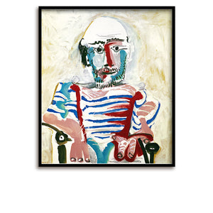 Kunstdruck / Picasso / Limited Edition / Sitzender Mann, 1964 / 60 x 80 cm