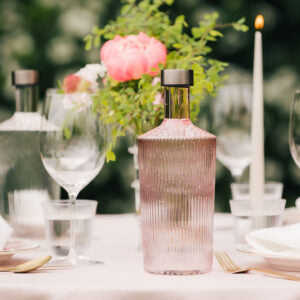 Glasflasche / Paveau / pink / rosa