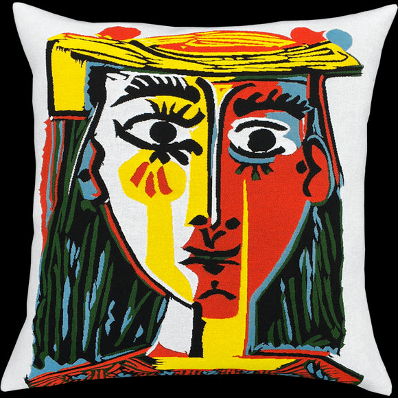 Housse de coussin / Picasso / Tête de femme au chapeau (1962) / 45 x 45 cm