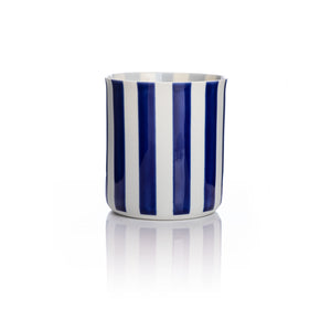Mug / ceramic / large / white-blue / vertical / 400ml 