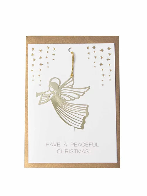 Christmas card with pendant / angel / gold / A6
