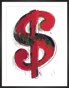 Kunstdruck / Andy Warhol / Dollar Sign (1981) / rot / 48 x 33 cm