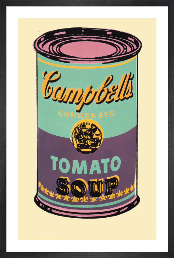 Kunstdruck / Andy Warhol / Campell's Soup Can (1965) / grün & lila / 100 x 60 cm