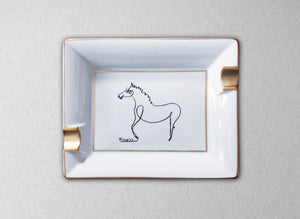Ashtray / Picasso / Marc de Ladoucette / horse / gold rim