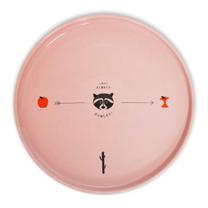 Children's Plate / RACOON / Stoneware / pink / 20 cm