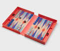 Backgammon / Classic / rust-blue / 22 x 30.5 x 4.5 cm 