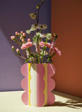 Vase en papier / Riviera Wave / petit / avec carte cadeau / 16,8 x 16,8 cm